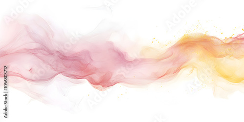 Abstract Smoke Swirls: A mesmerizing blend of soft pink and golden hues dance in a flowing, ethereal abstract design. This image evokes a sense of lightness, movement, and dreamlike wonder.