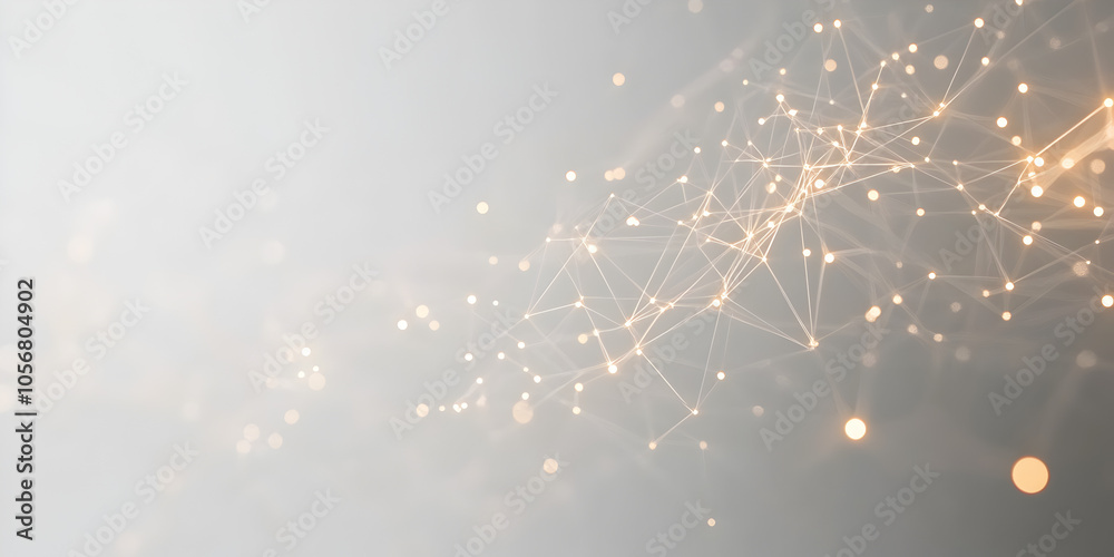 Fototapeta premium Abstract Network: A captivating abstract background featuring a delicate network of glowing lines and points, reminiscent of a digital connection or a celestial constellation. The soft.