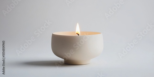 Wallpaper Mural A candle is lit in a white bowl Torontodigital.ca