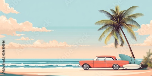 Vintage Car on the Beach