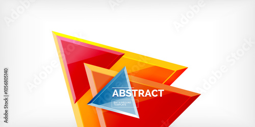 Abstract background - colorful triangles with 3d effect. Vector Illustration For Wallpaper, Banner, Background, Card, Book Illustration, landing page