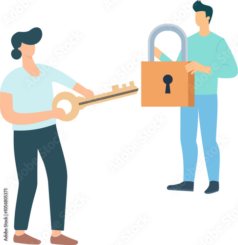 Solving Business Challenges, Key to Your Business Growth, Unlocking Business Success, Lock and key solution, The image concept is "Lock and Key Solution" applied to business.