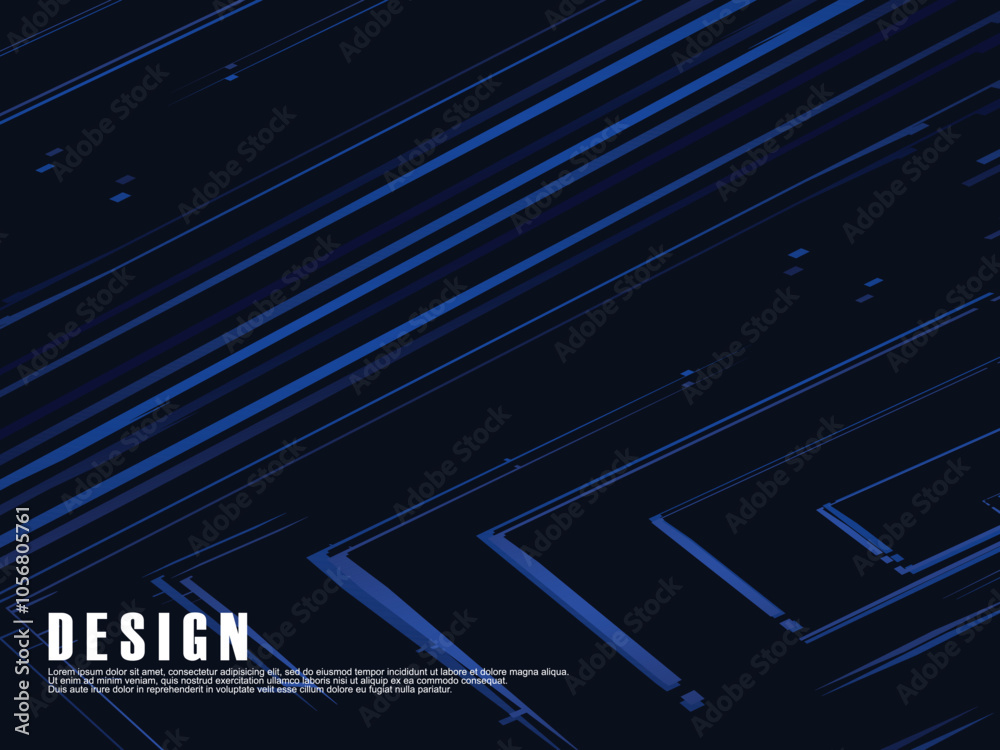 Premium background design with diagonal dark blue stripes pattern. Vector horizontal template for digital luxury business banner, contemporary formal invitation, luxury voucher, prestigious gift.