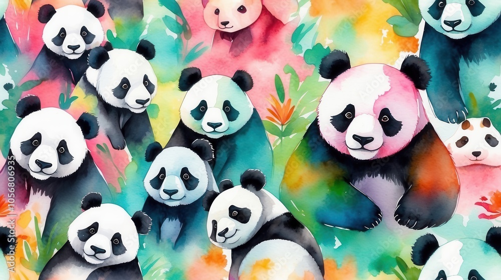 Obraz premium abstract background with colorful panda