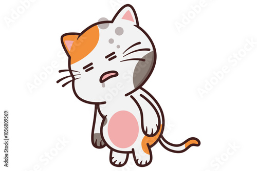 A cat is sleepy