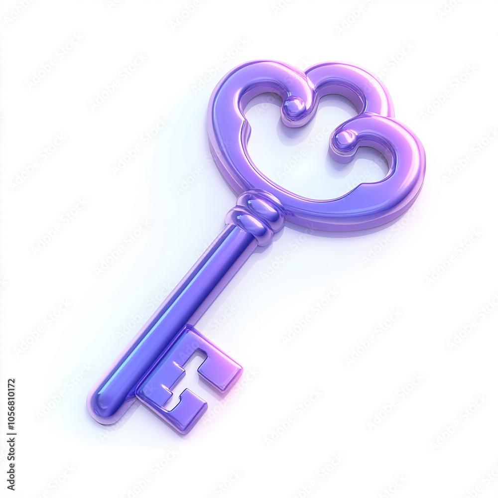 3D cartoon key symbol icon isolated on white background 3D cartoon key symbol icon isolated on white background
