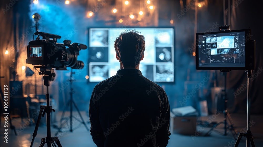 Video Production Setup with Creative Lighting Video Production Setup with Creative Lighting