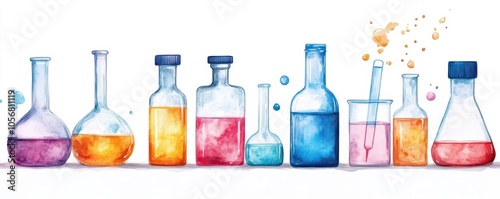 Structured Method Prototype Experiment: Watercolor Style Artwork Isolated on White Background