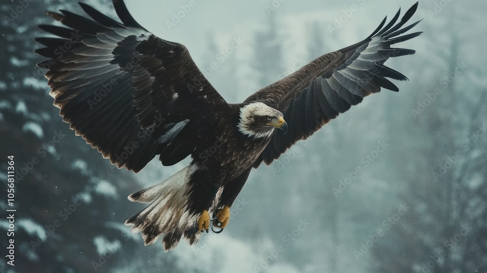 Naklejka premium Golden Eagle in Flight