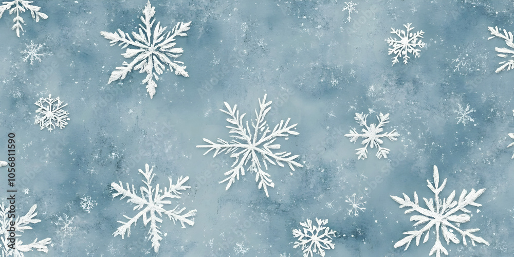 Winter Wonderland: A delicate, ethereal pattern of intricate snowflakes dances upon a soft blue canvas, evoking a sense of peace and tranquility. Winter Wonderland: A delicate, ethereal pattern of intricate snowflakes dances upon a soft blue canvas, evoking a sense of peace and tranquility.