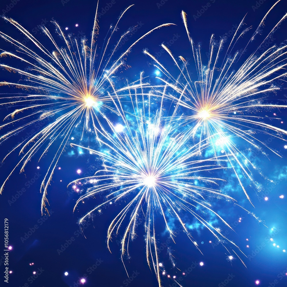 New Year Eve celebration with a fireworks display New Year Eve celebration with a fireworks display