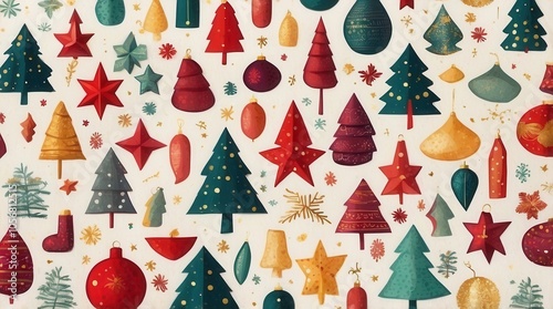 Wallpaper Mural seamless christmas pattern Torontodigital.ca