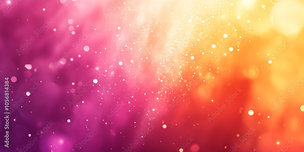 Radiant Hues: Abstract Background of Shimmering Pink, Orange, and Yellow Lights 