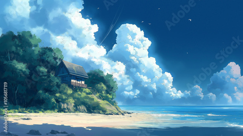 Lo-Fi music picture The background that goes well with the lo-fi music genre Generative AI	
