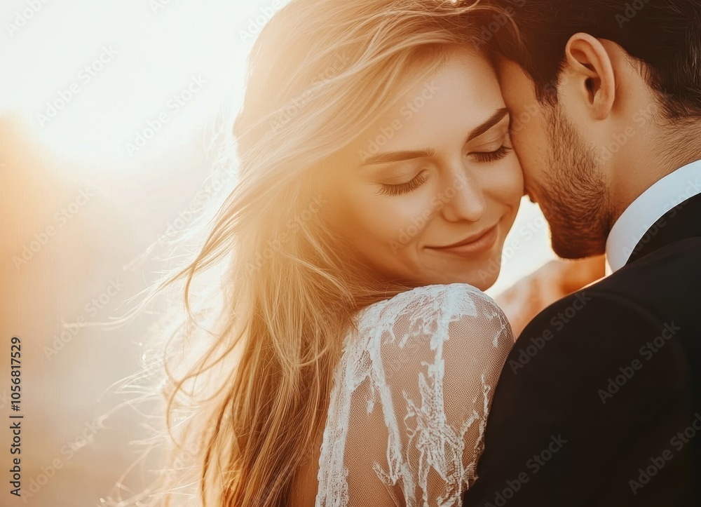 Couple embraces intimately during a sunset, capturing a moment of love and connection on a beautiful evening Couple embraces intimately during a sunset, capturing a moment of love and connection on a beautiful evening
