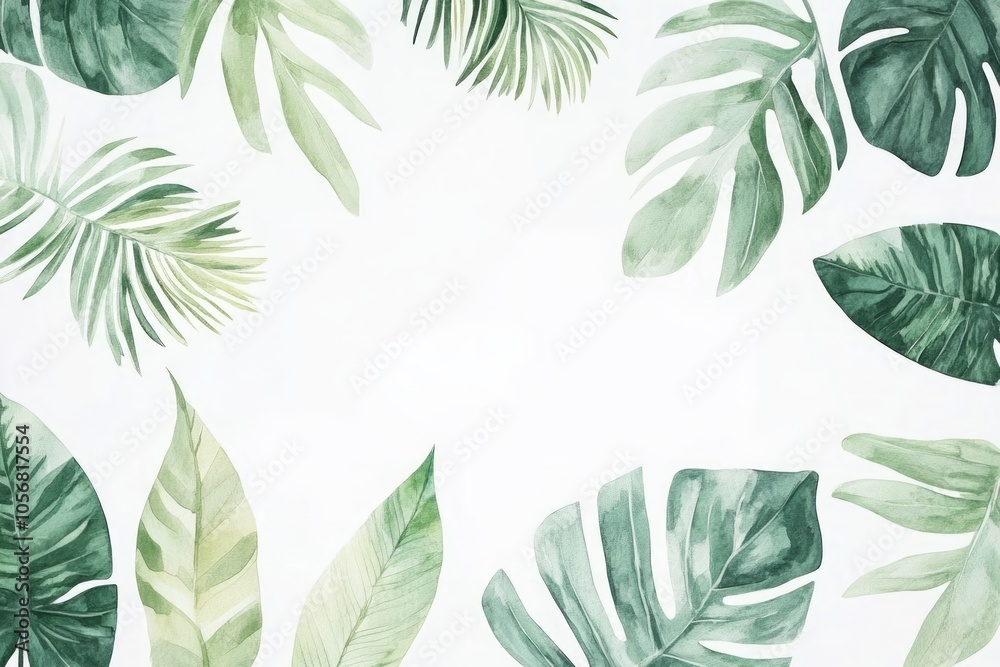 Watercolor Tropical Leaves Pattern Watercolor Tropical Leaves Pattern