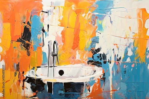 abstract expressionism bold splashes and spontaneous brush strok