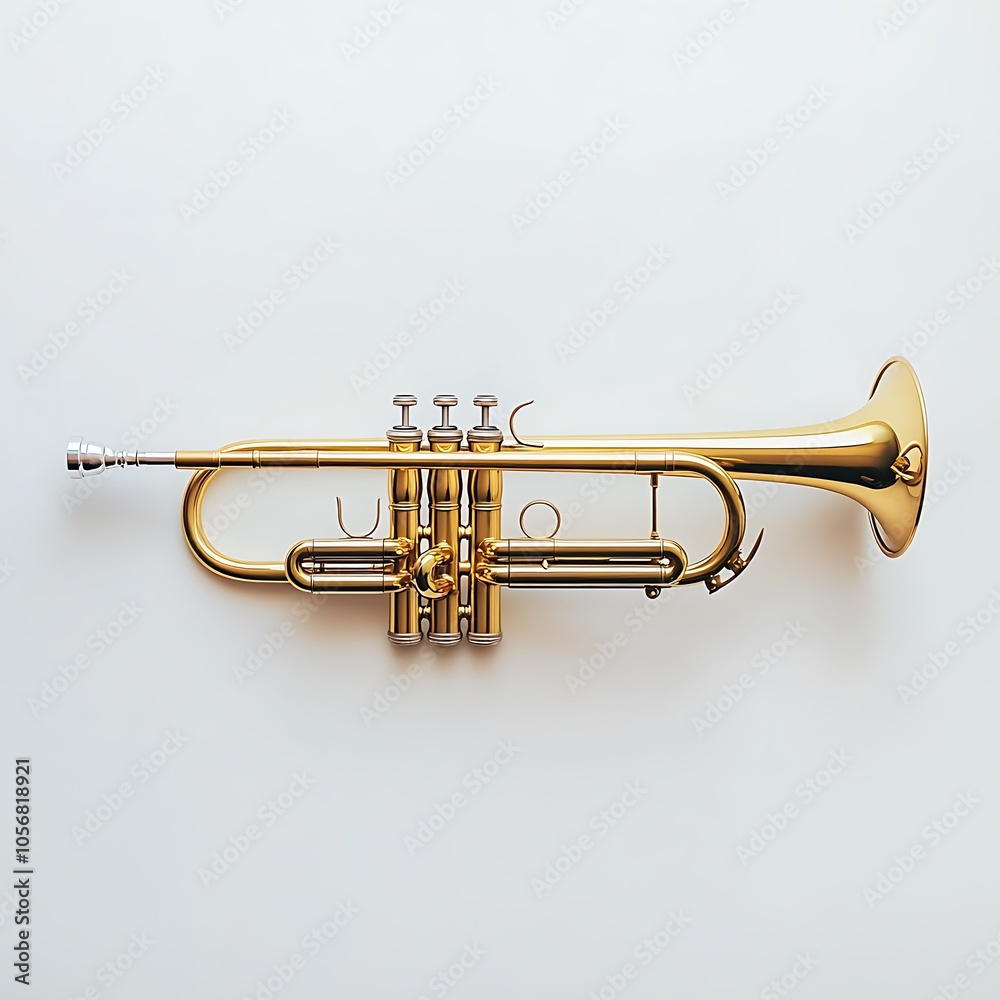 Obraz premium A trumpet on a white background.