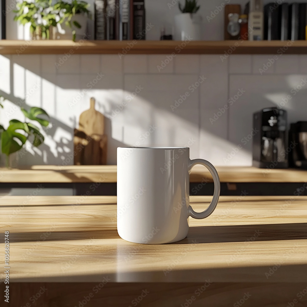 white mug mockup on kitchen table white mug mockup on kitchen table