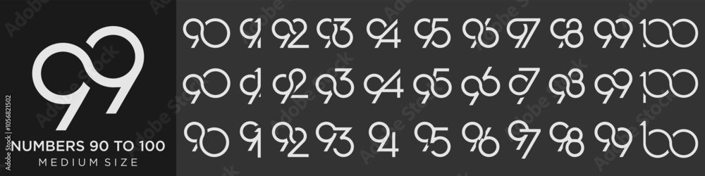 collection of creative number 90 to 99 logo designs. abstract number design vector illustration collection of creative number 90 to 99 logo designs. abstract number design vector illustration