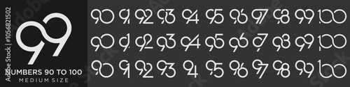 collection of creative number 90 to 99 logo designs. abstract number design vector illustration