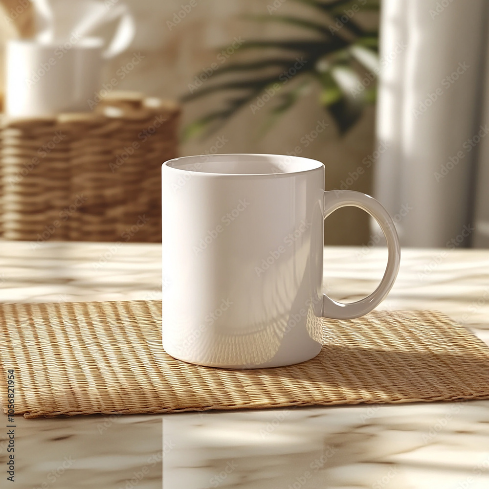 white mug mockup on kitchen table white mug mockup on kitchen table