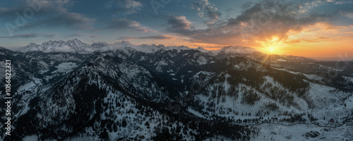 view of the High Tatras from Tatranska Javorina to Javorova valley photo