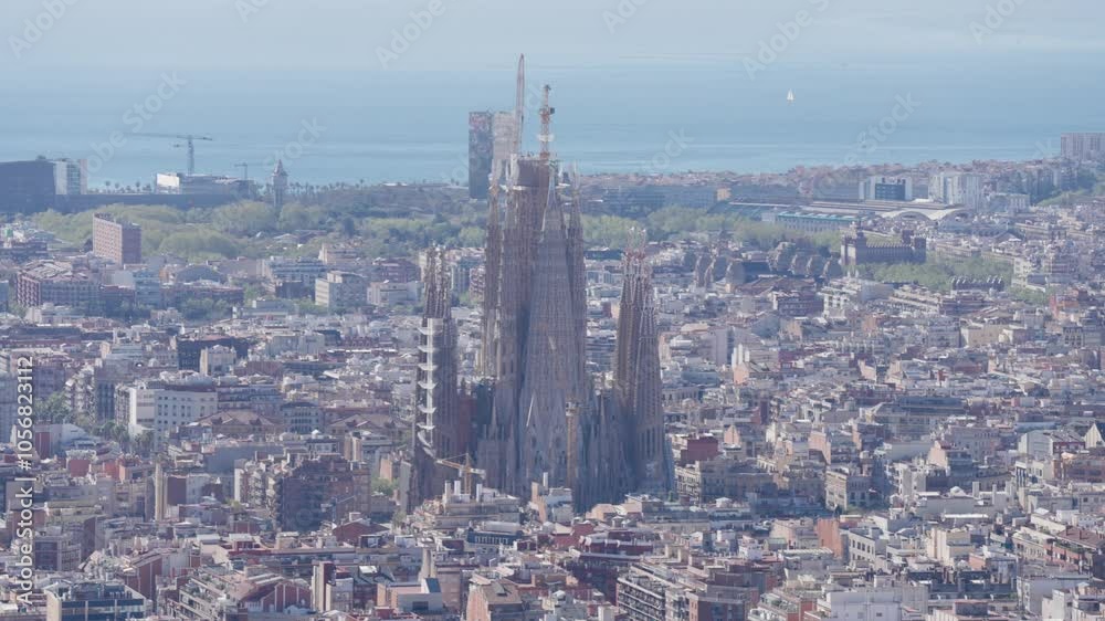 Barcelona skyline with some famous landmarks on a summer sunny day. Barcelona skyline with some famous landmarks on a summer sunny day.