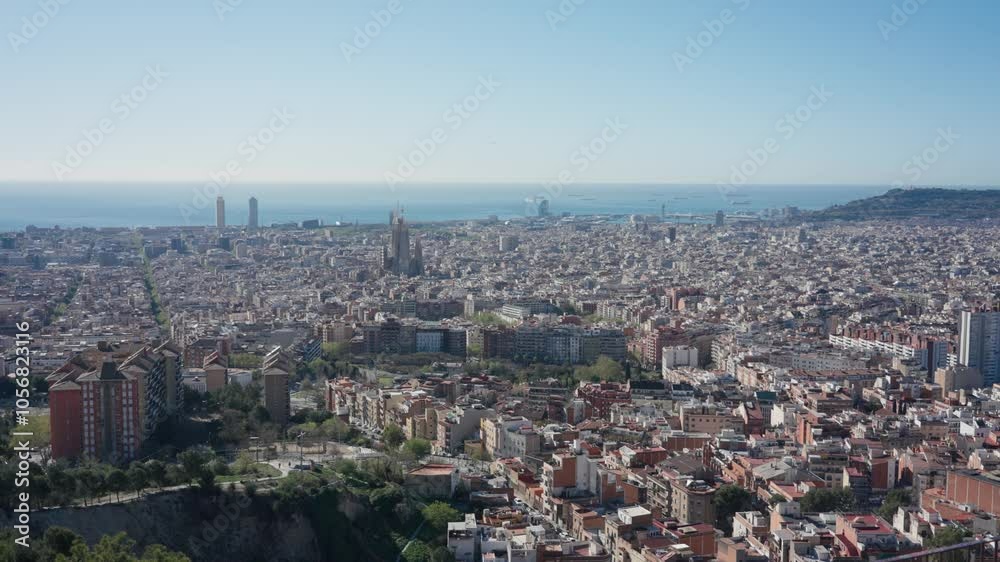 Barcelona skyline with some famous landmarks on a summer sunny day. Barcelona skyline with some famous landmarks on a summer sunny day.