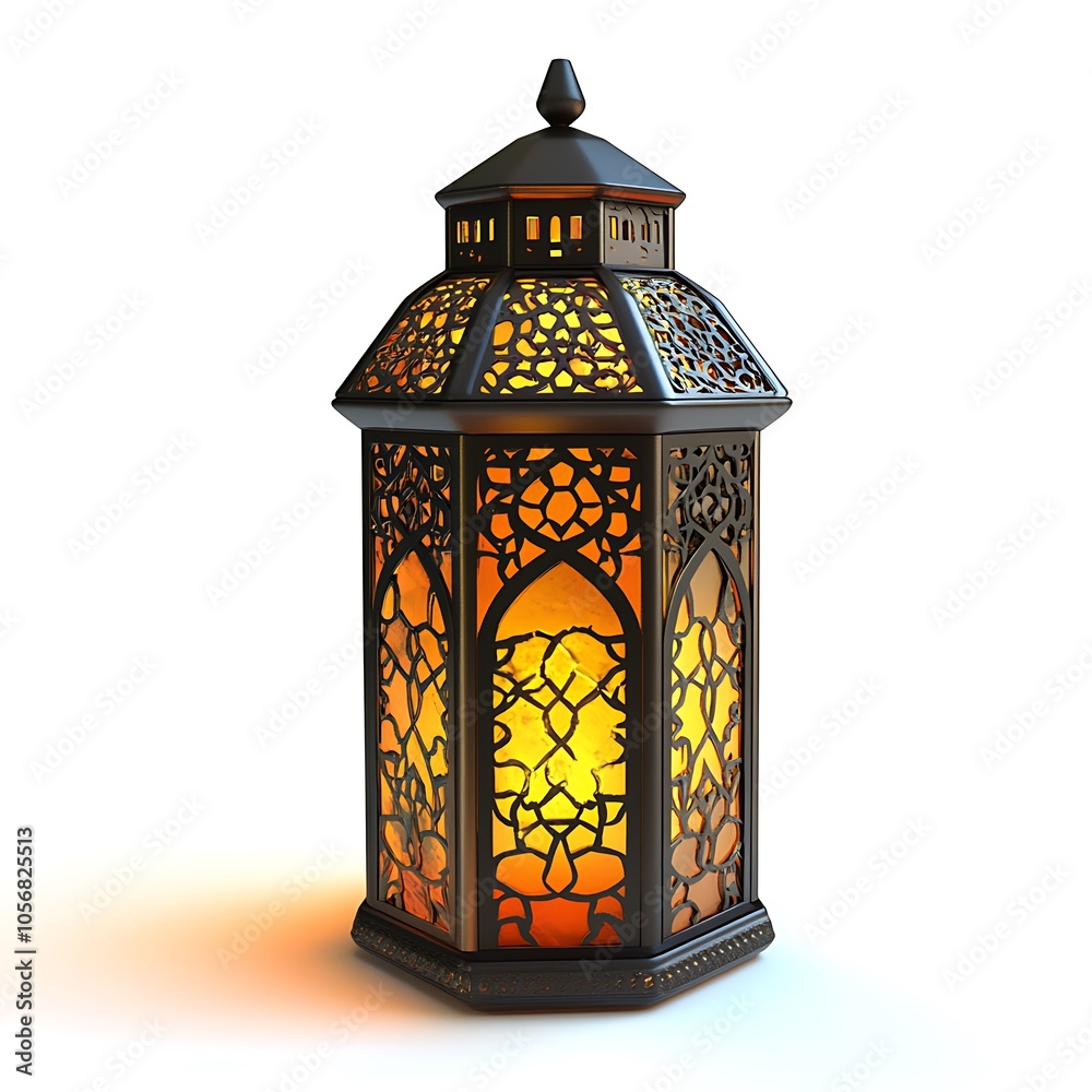 A decorative lantern on a white background. A decorative lantern on a white background.