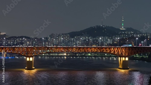 서울 성수대교 한강 야경