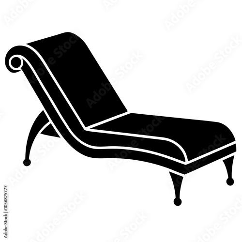 black and white chaise lounge