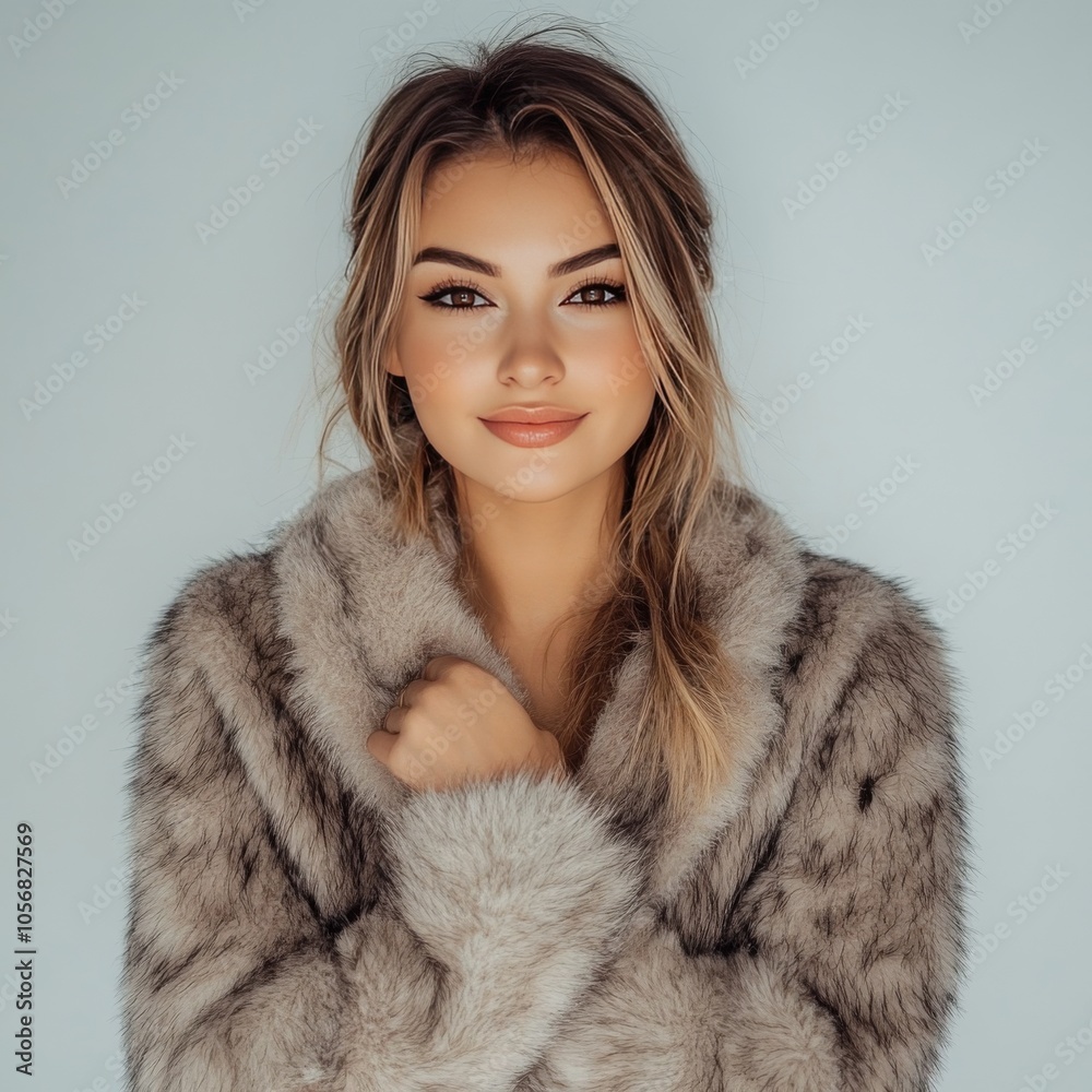Chic girl poses in white with makeup. Chic girl poses in white with makeup.