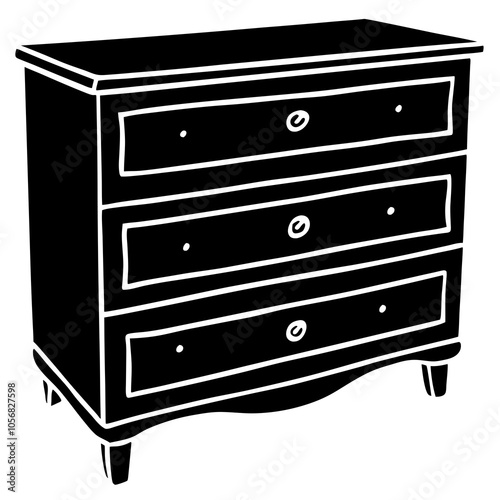 chest of drawers isolated on white
