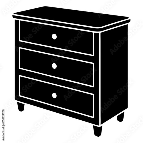 chest of drawers isolated on white