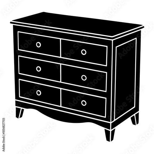 chest of drawers isolated on white