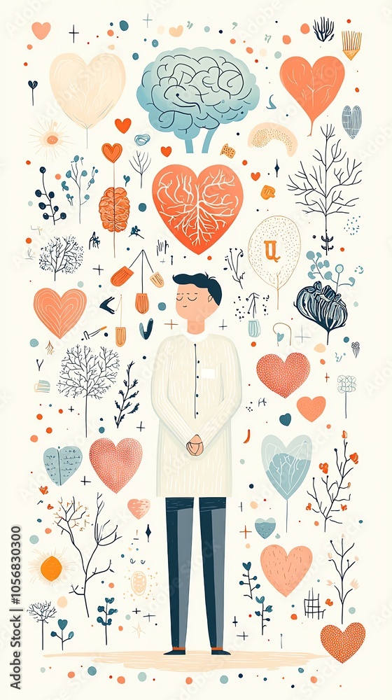 Illustration of emotions and thoughts Illustration of emotions and thoughts