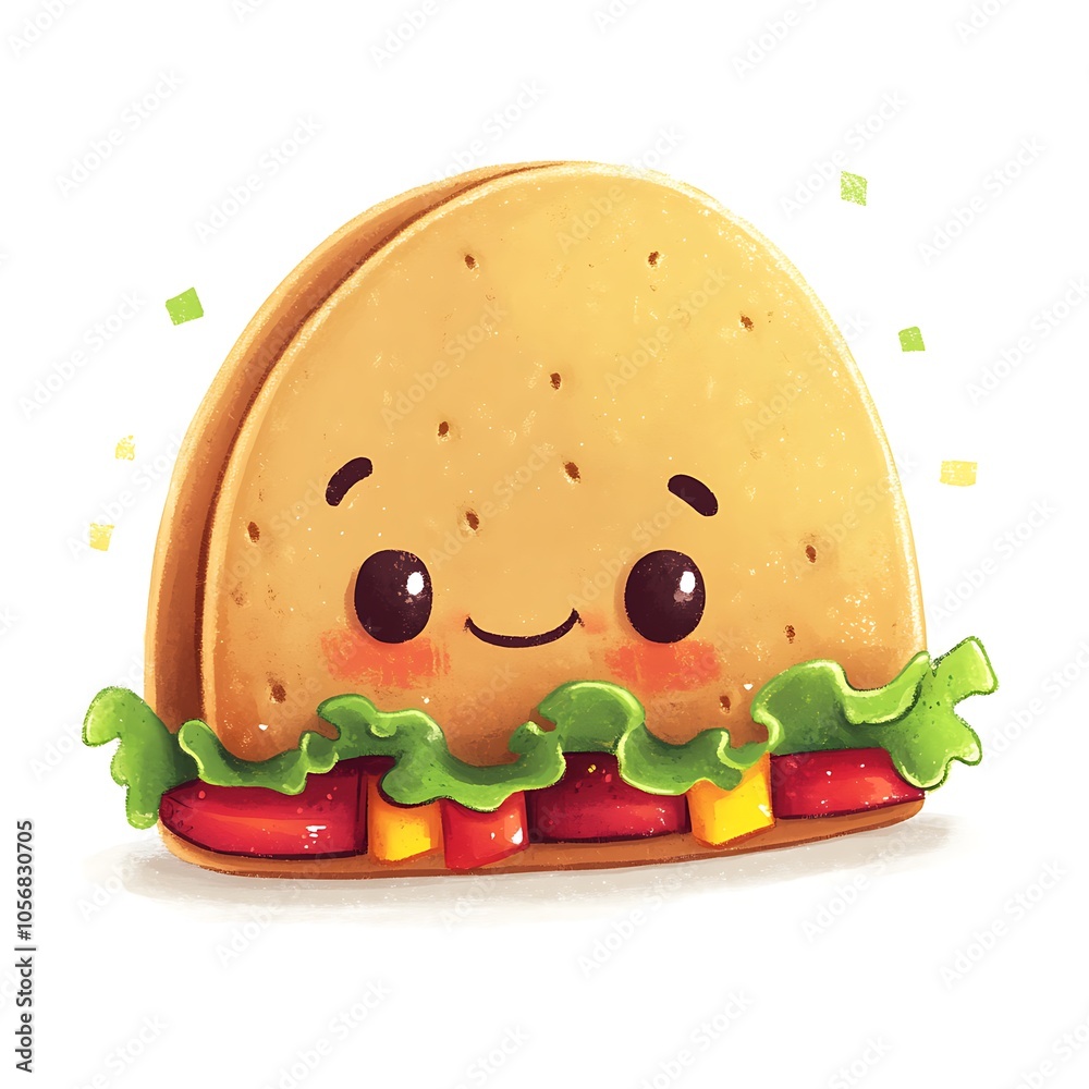 Cartoon taco on a white background. Cartoon taco on a white background.