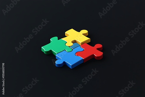 Color puzzle on black background