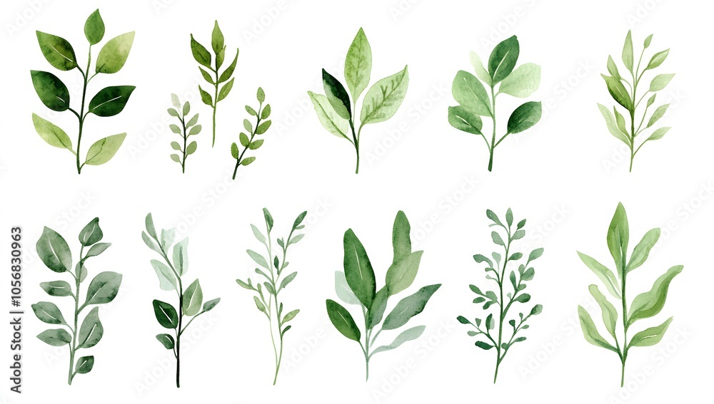 Beautiful Watercolor Green Leaves and Plants
Beautiful Watercolor Green Leaves and Plants