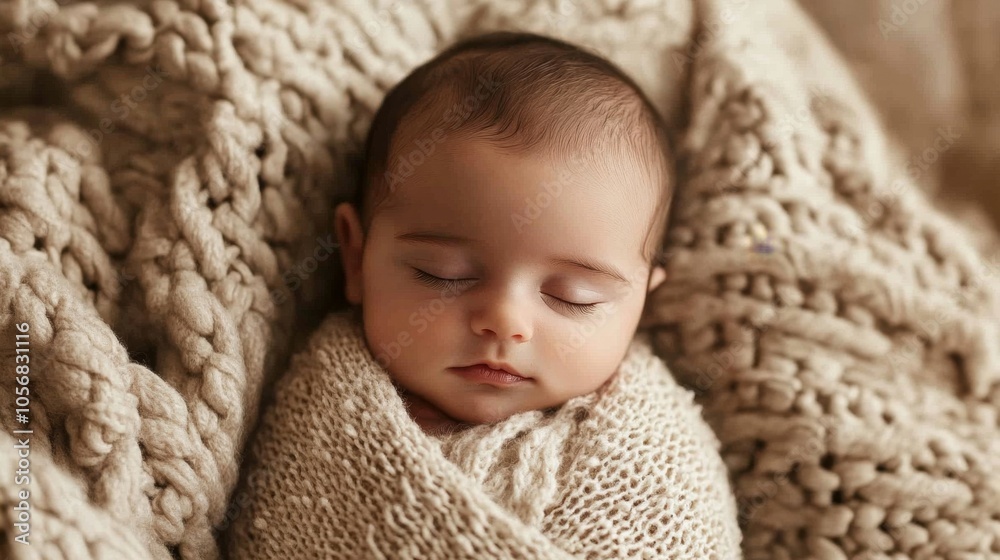 Newborn Baby Snugly Wrapped in Soft Blanket Newborn Baby Snugly Wrapped in Soft Blanket