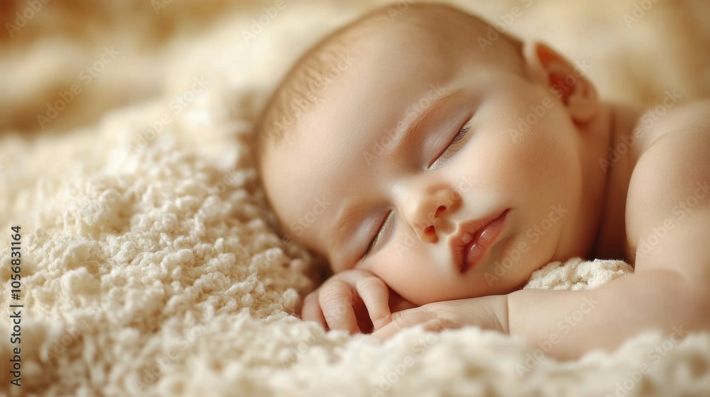 Serene Sleeping Newborn on Soft Blanket Serene Sleeping Newborn on Soft Blanket