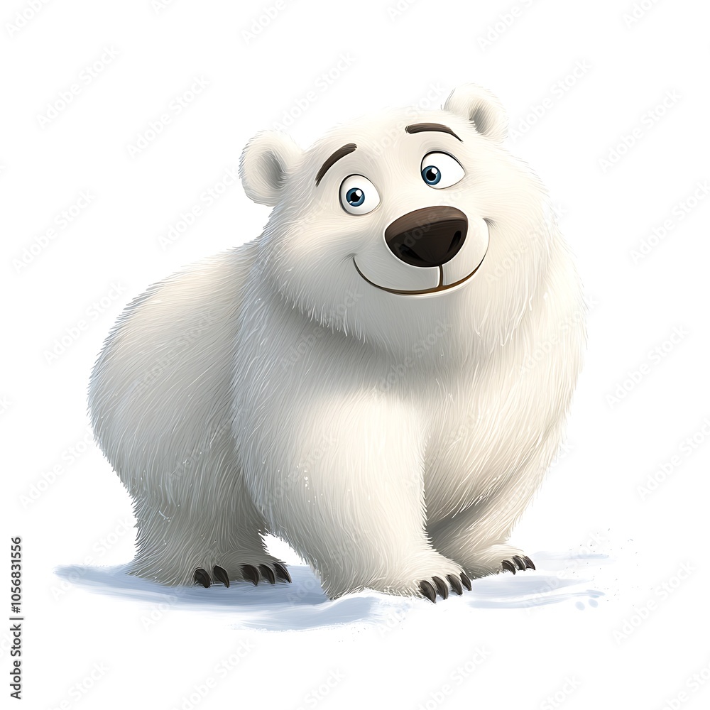 Cartoon polar bear on a white background. Cartoon polar bear on a white background.