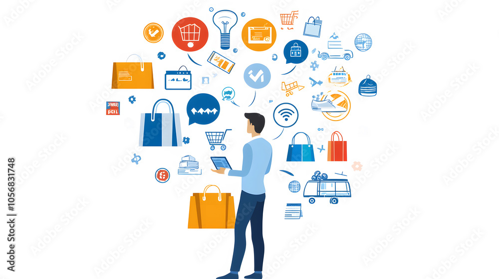 Customer assessing quality and value through digital shopping tools Customer assessing quality and value through digital shopping tools