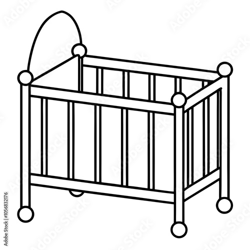 illustration of a crib