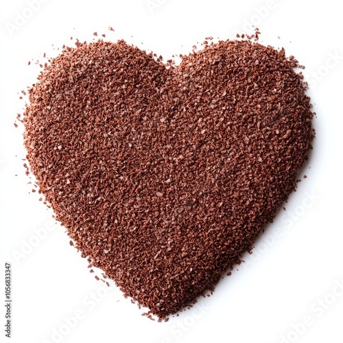 Valentine's heart made of grated chocolate.