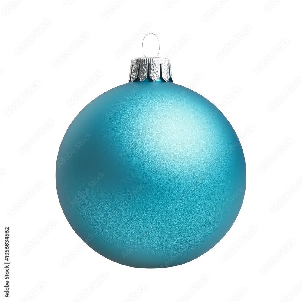 A vibrant blue ornament with a matte finish isolated on white background, decoration for Christmas tree. A vibrant blue ornament with a matte finish isolated on white background, decoration for Christmas tree.