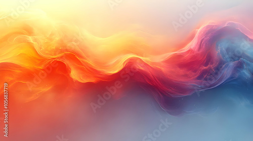 Abstract Background with Yellow, Orange, and Blue Swirls