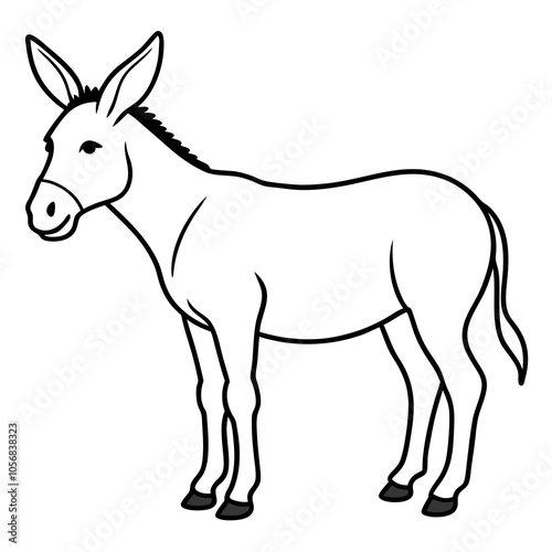 donkey isolated on white background