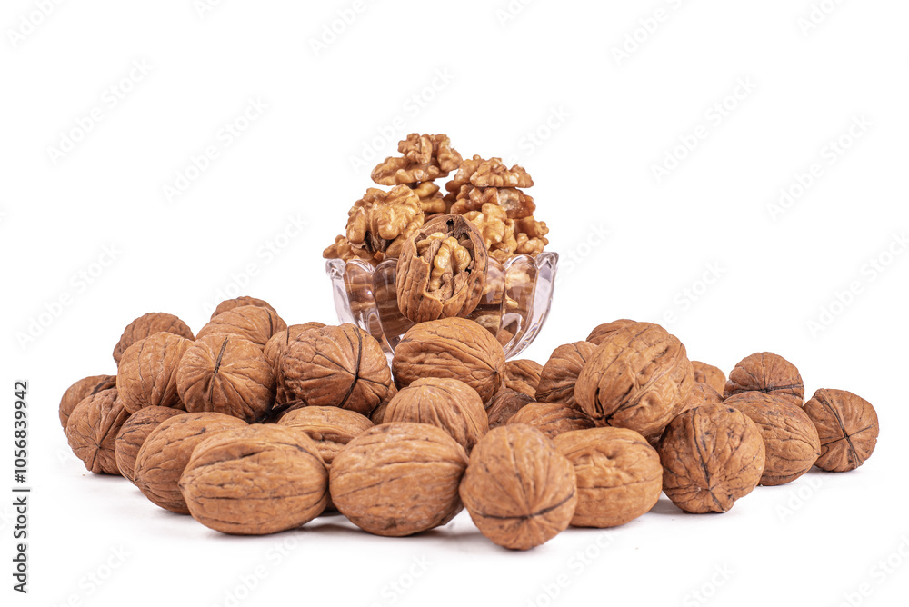 Collection of walnuts isolated on white or transparent background Collection of walnuts isolated on white or transparent background